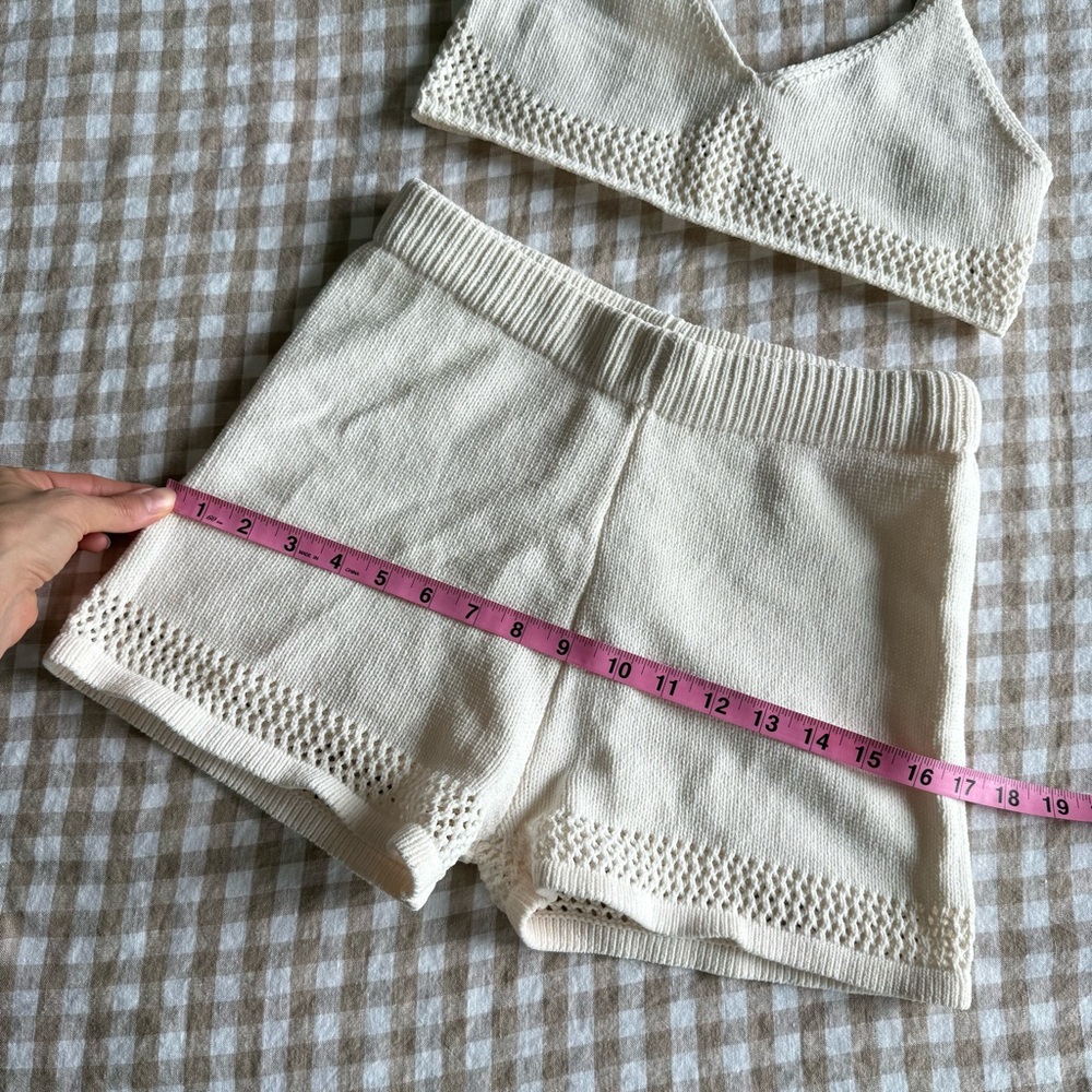 Zara Cream Knit Bralette and Shorts Set - Picture 12 of 12
